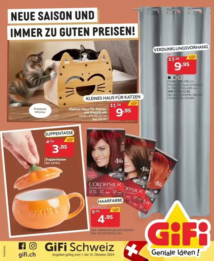 NEUE SAISON UND IMMER ZU GUTEN PREISEN ! von 1. Oktober bis 14. Oktober 2024 - Prospekt seite  1
