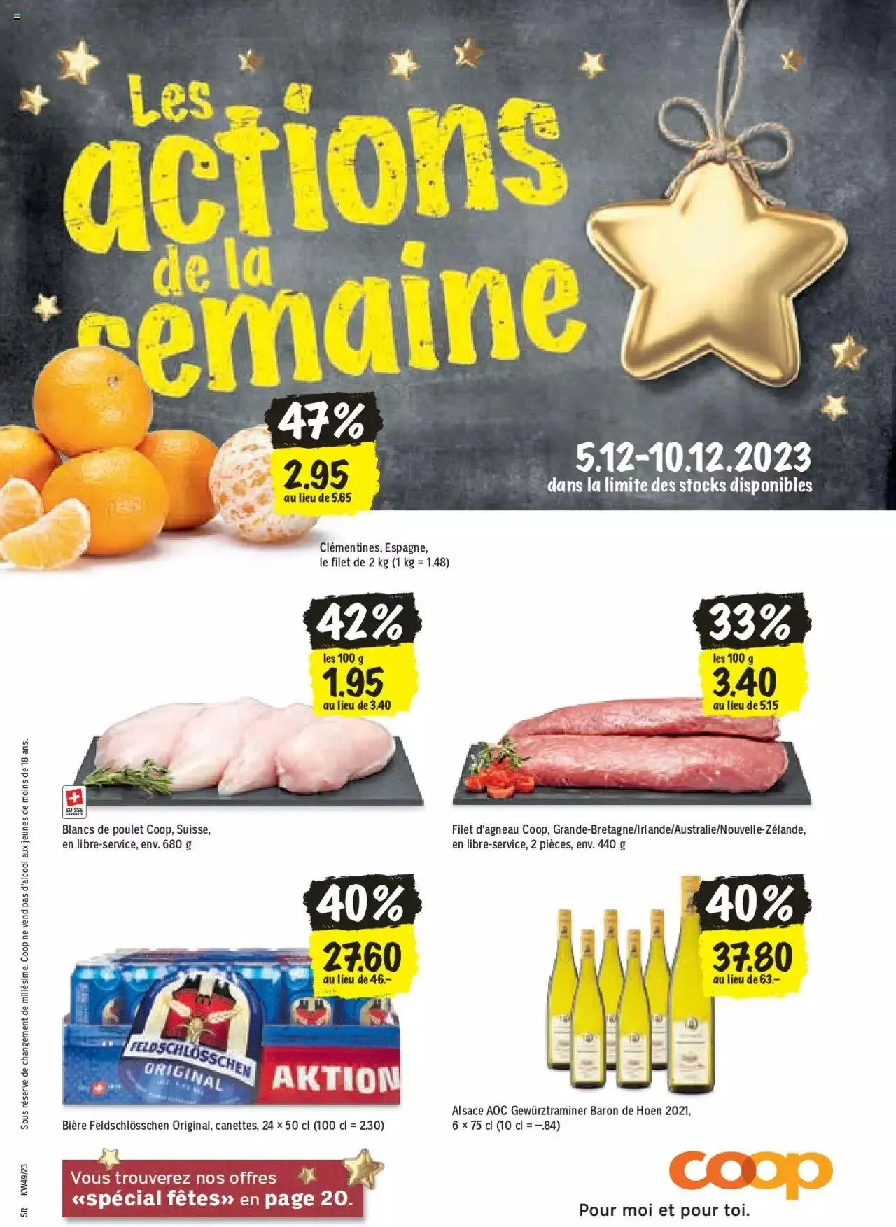 Coop - Les actions de la semaine von 5. Dezember bis 10. Dezember 2023 - Prospekt seite  1