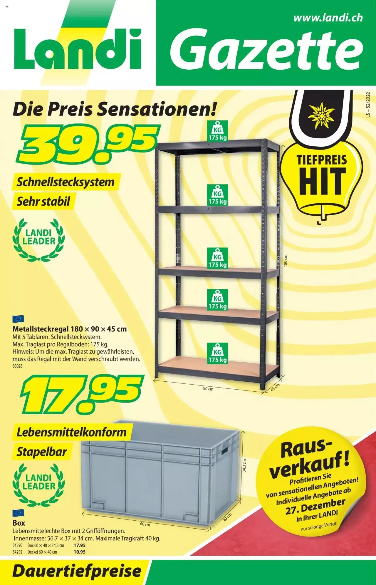Landi - Aktueller Prospekt von 26. Dezember bis 31. Dezember 2023 - Prospekt seite 1
