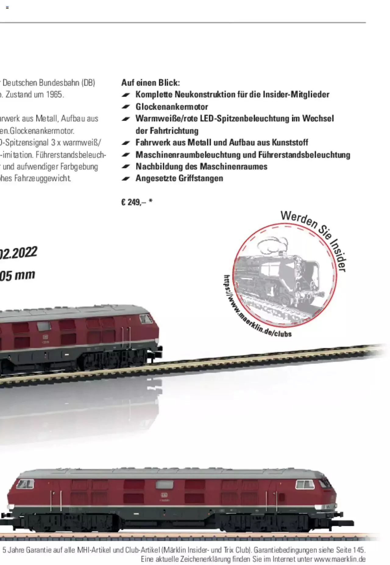 Conrad - Märklin Neuheiten 2022 von 28. März bis 31. Dezember 2023 - Prospekt seite  228