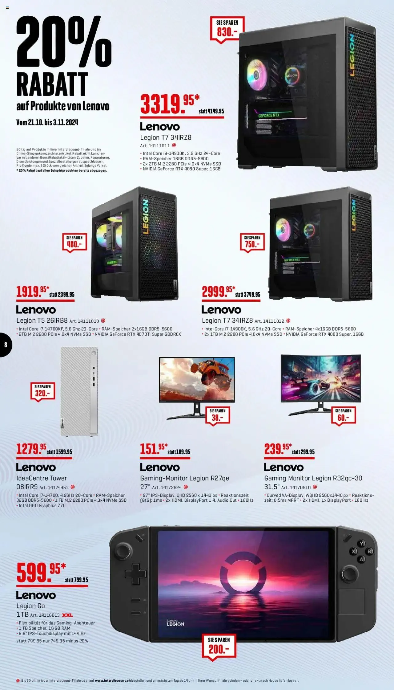 Interdiscount Aktionen von 21. Oktober bis 10. November 2024 - Prospekt seite  8