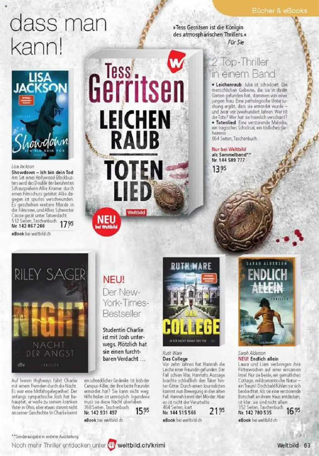 Weltbild - Aktueller Prospekt von 27. Januar bis 31. Dezember 2023 - Prospekt seite  63