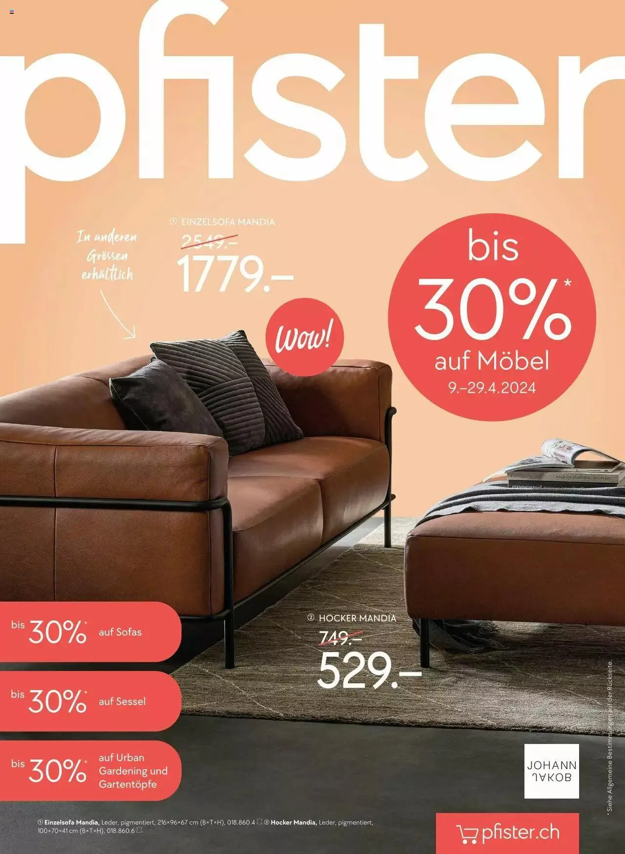 Pfister Aktionen von 9. April bis 29. April 2024 - Prospekt seite  