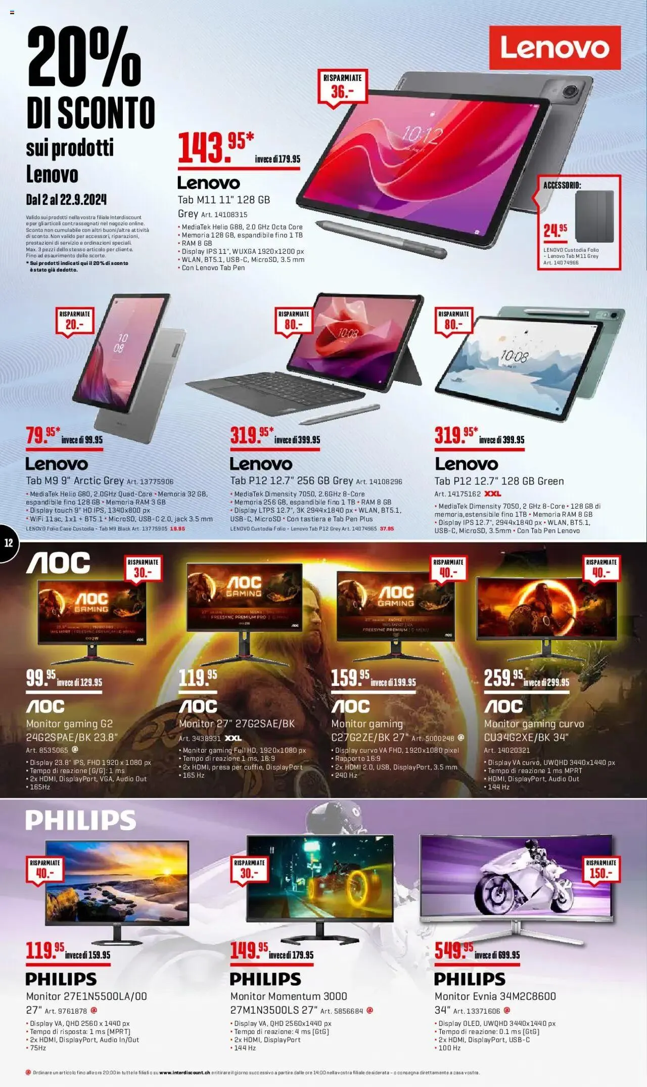 Interdiscount Prospetto von 2. September bis 22. September 2024 - Prospekt seite  12