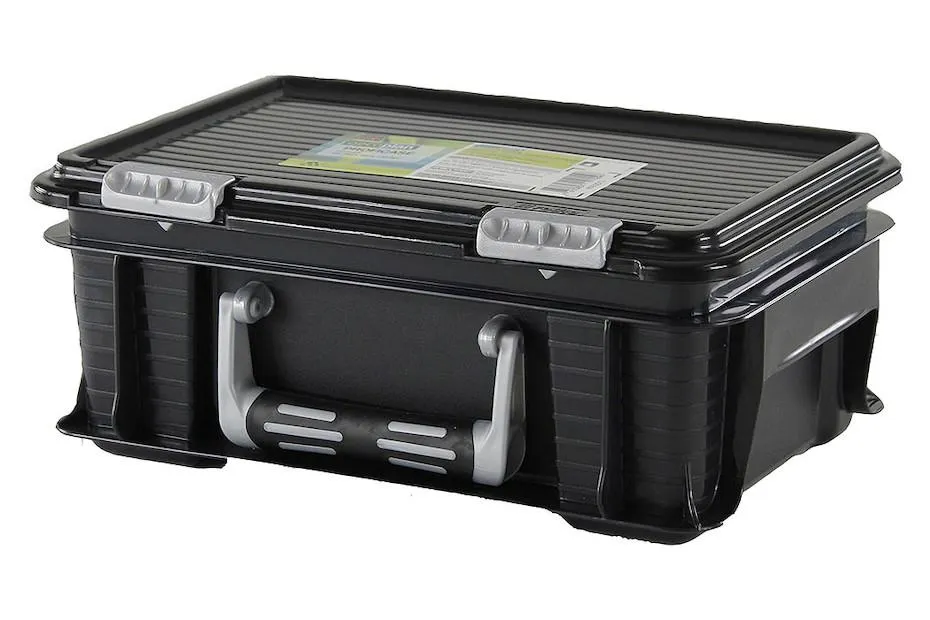 Oecoplan Aufbewahrungskoffer Schwarz | 12 × 19 × 29 cm | 4 l