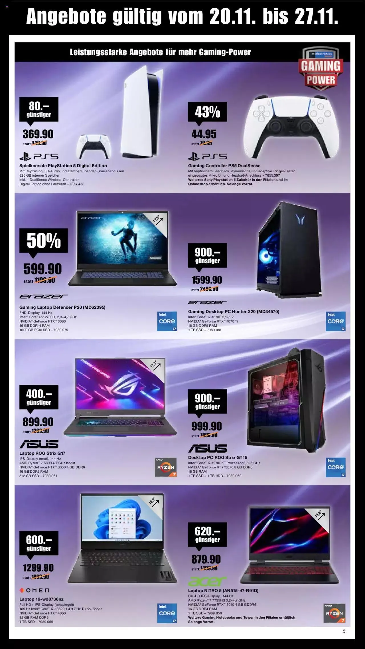 Melectronics Black Friday von 20. November bis 27. November 2023 - Prospekt seite 5