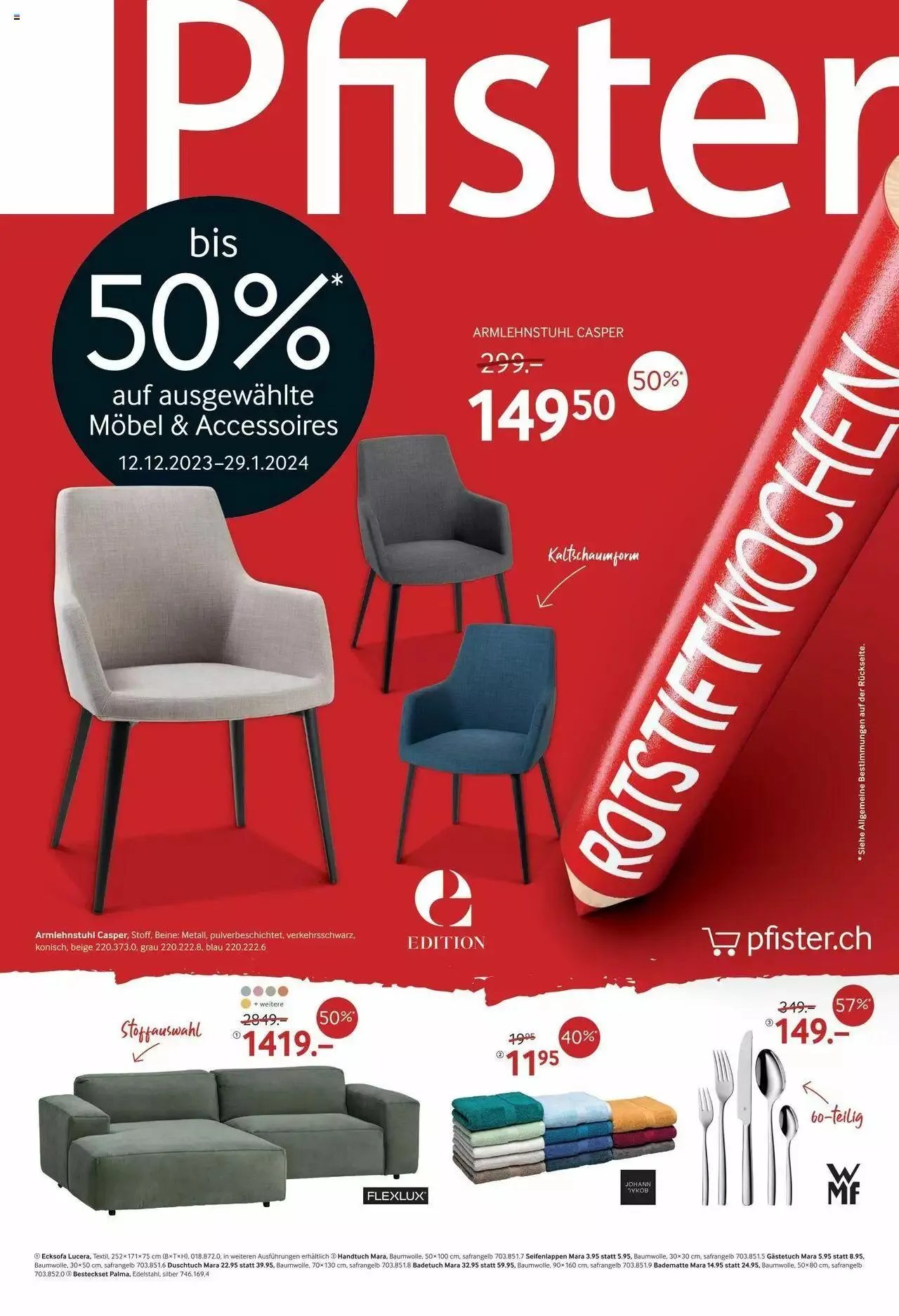 Pfister Rotstift Winter 2023 - Ausgabe 2 von 12. Dezember bis 29. Januar 2024 - Prospekt seite