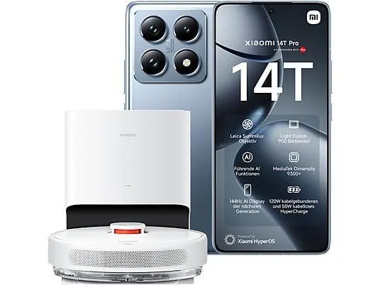 XIAOMI 14T Pro + Robot Vacuum X10 Launch Bundle 512 GB Titan Blue Dual SIM