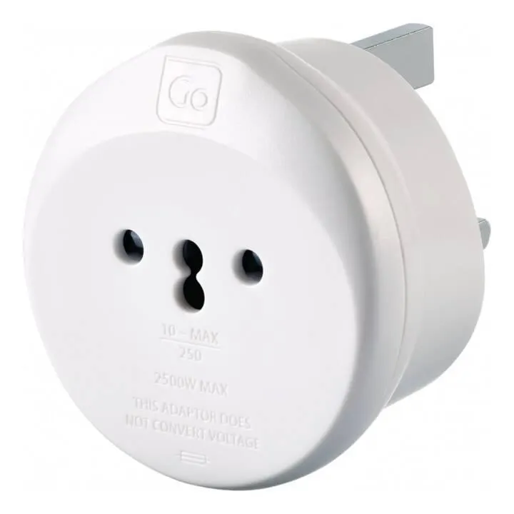 GO TRAVEL Stromadapter Swiss-UK (Typ J, CH / Typ G, Commonwealth-Stecker)
