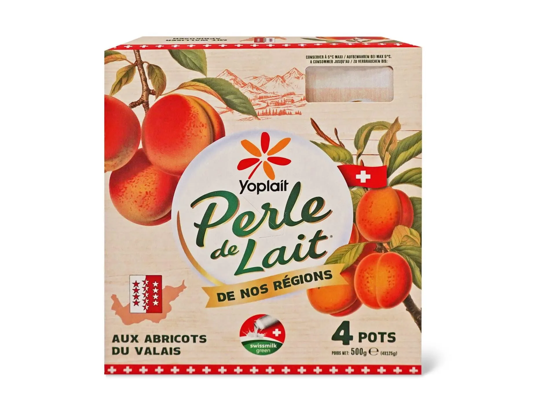 Yoplait Perle de Lait · Milchspezialität mit Bifidus · Aprikose