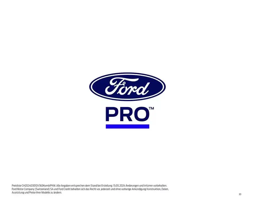 FORD TRANSIT Preisliste Preisliste von 28. Oktober bis 28. Oktober 2025 - Prospekt seite  30