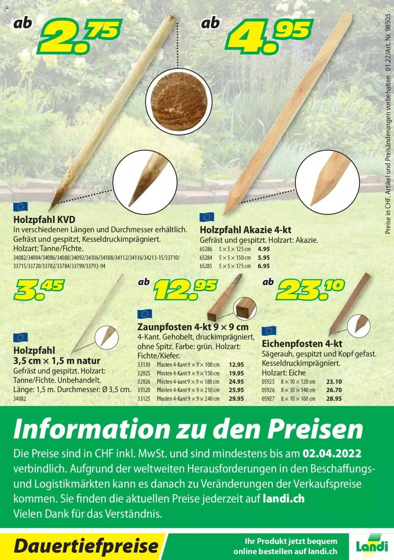 Landi - Gartenhäuser und Gartenholz 2022 von 30. März bis 31. Dezember 2023 - Prospekt seite  8