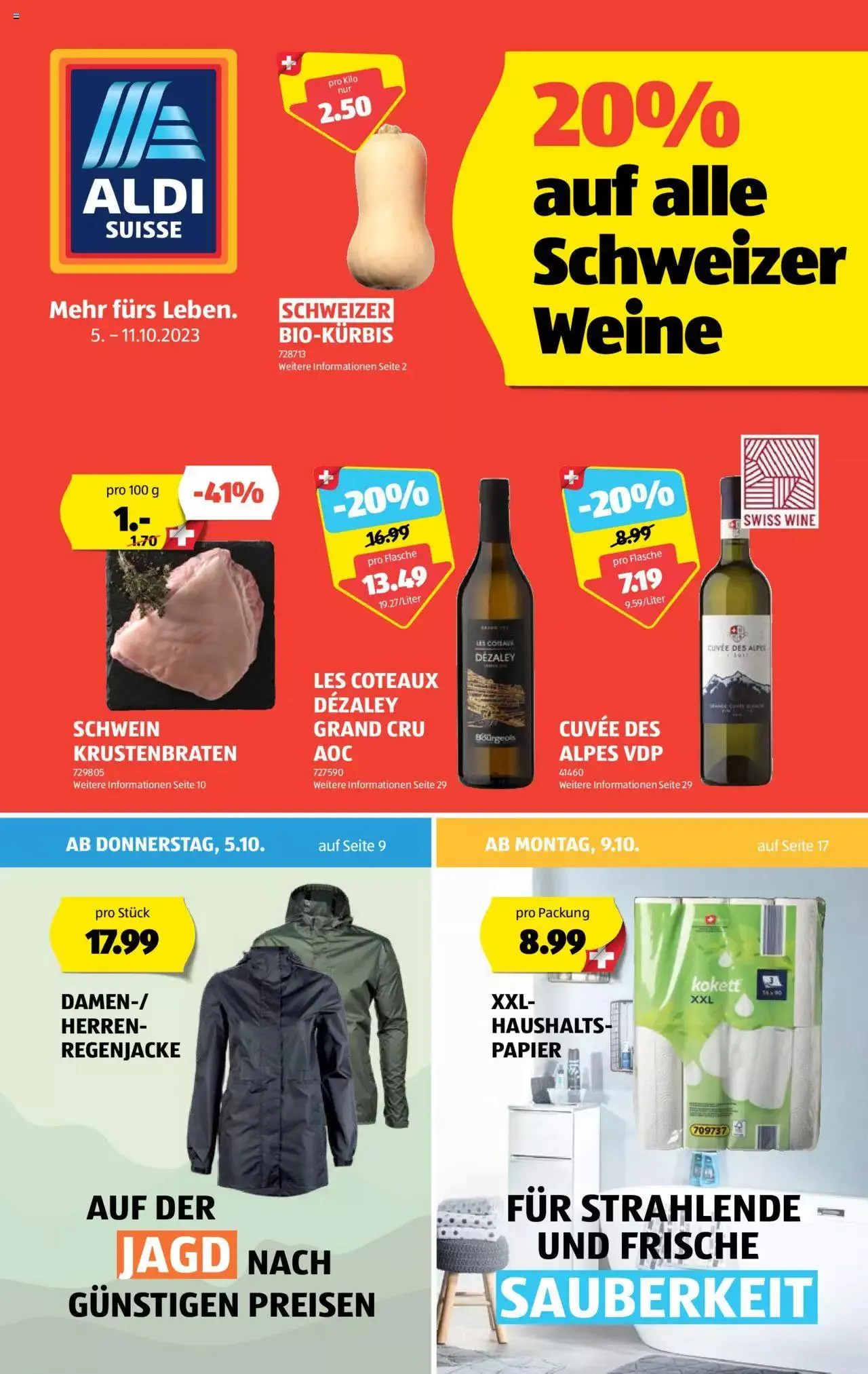 Aldi Aktionen von 5. Oktober bis 11. Oktober 2023 - Prospekt seite 1