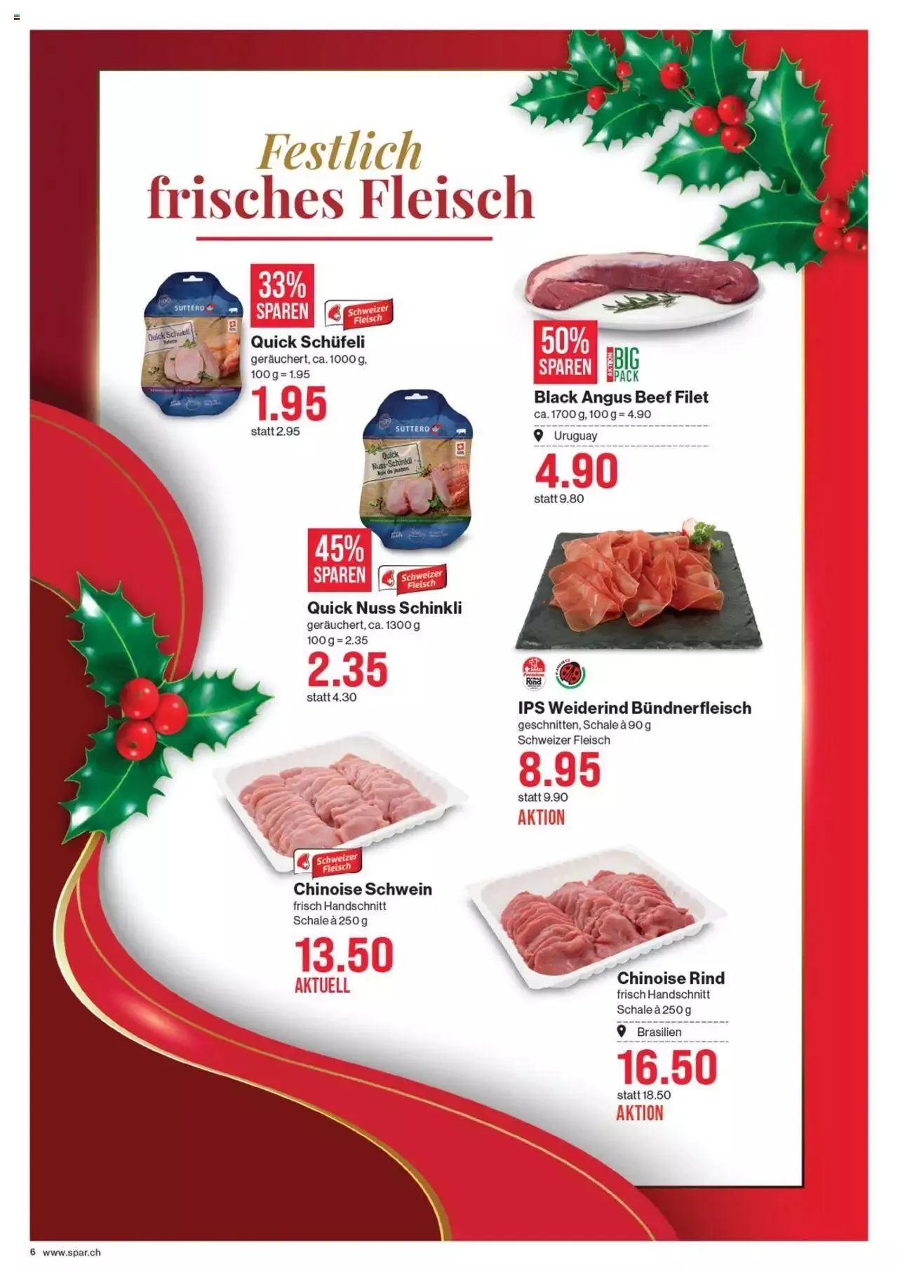 SPAR Aktionen Weihnachten von 7. Dezember bis 3. Januar 2024 - Prospekt seite  6