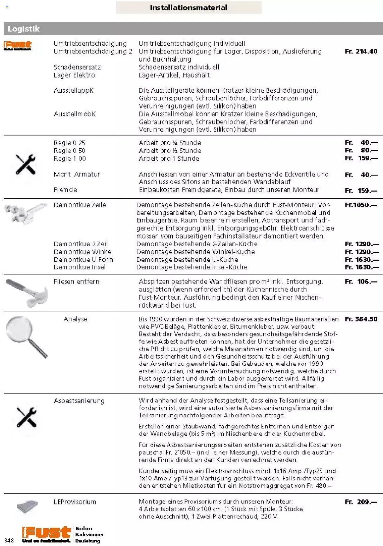 Fust Küchen- und Badezimmerprospekt von 4. März bis 31. Dezember 2024 - Prospekt seite  348