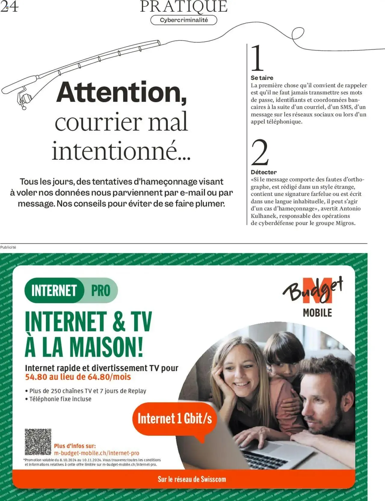 Migros Magazin FR von 7. Oktober bis 31. Dezember 2024 - Prospekt seite  24
