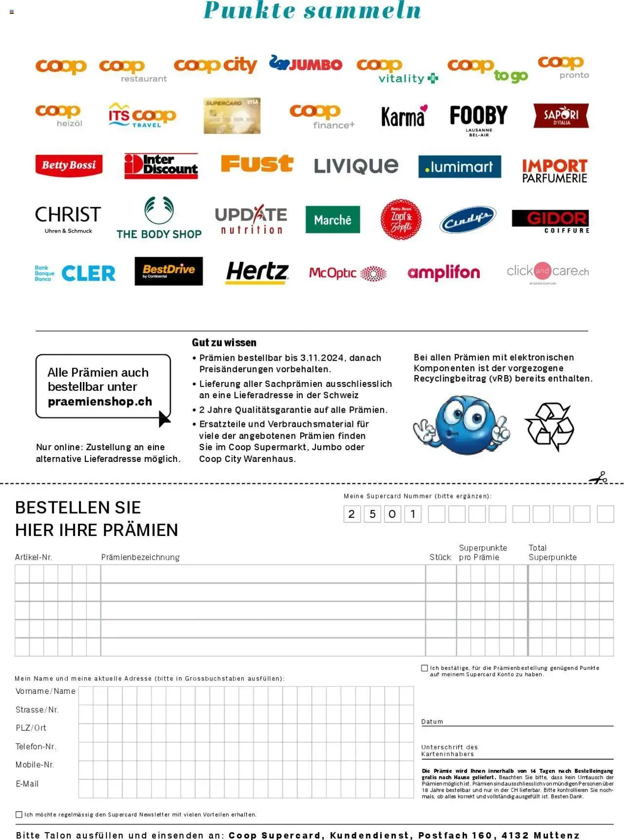 Coop Aktionen Praemien Shop von 3. September bis 31. Dezember 2024 - Prospekt seite  27
