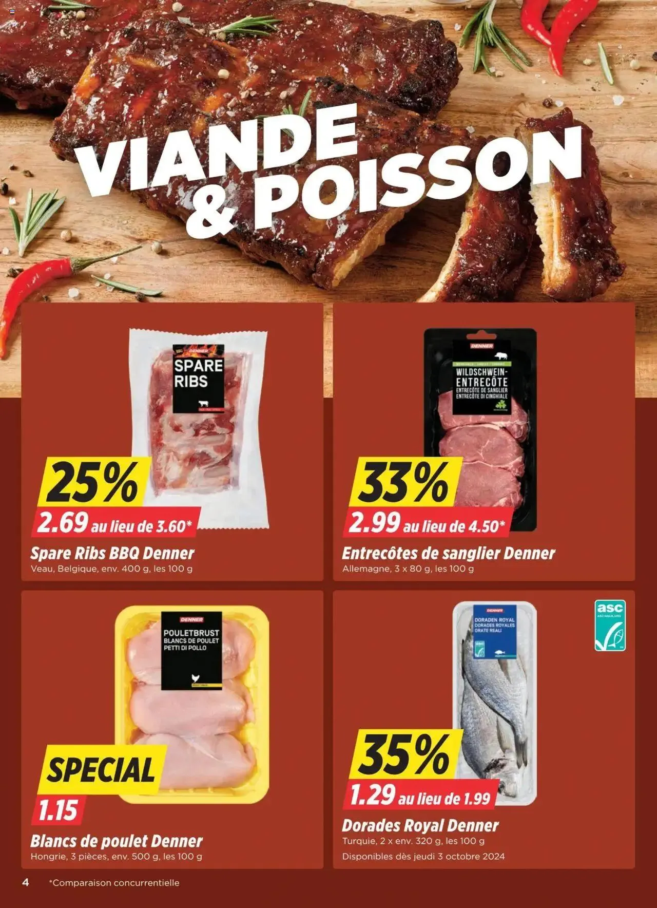 Denner Aktionen FR von 1. Oktober bis 7. Oktober 2024 - Prospekt seite 4