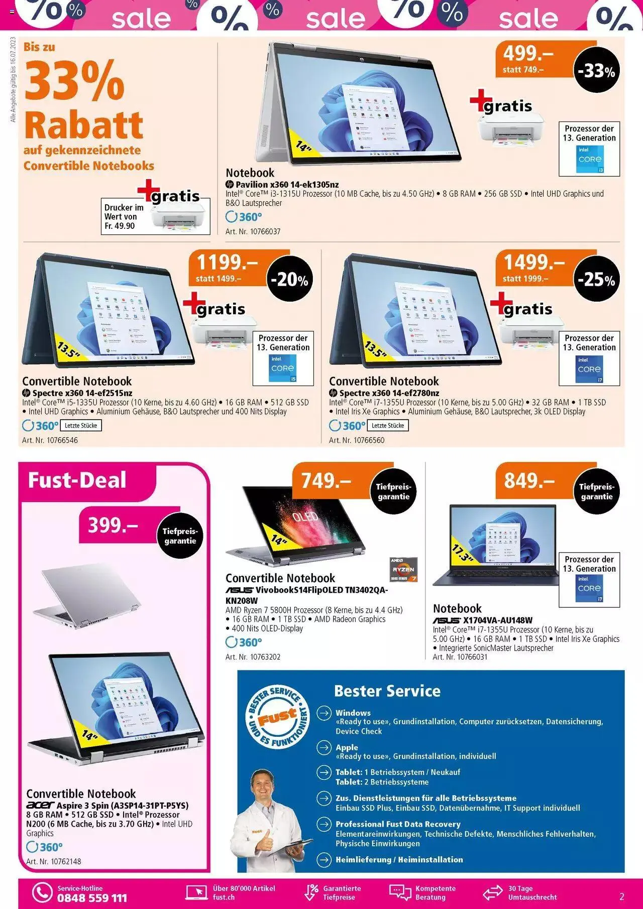 Fust Multimedia Post von 4. Juli bis 23. Juli 2023 - Prospekt seite  2