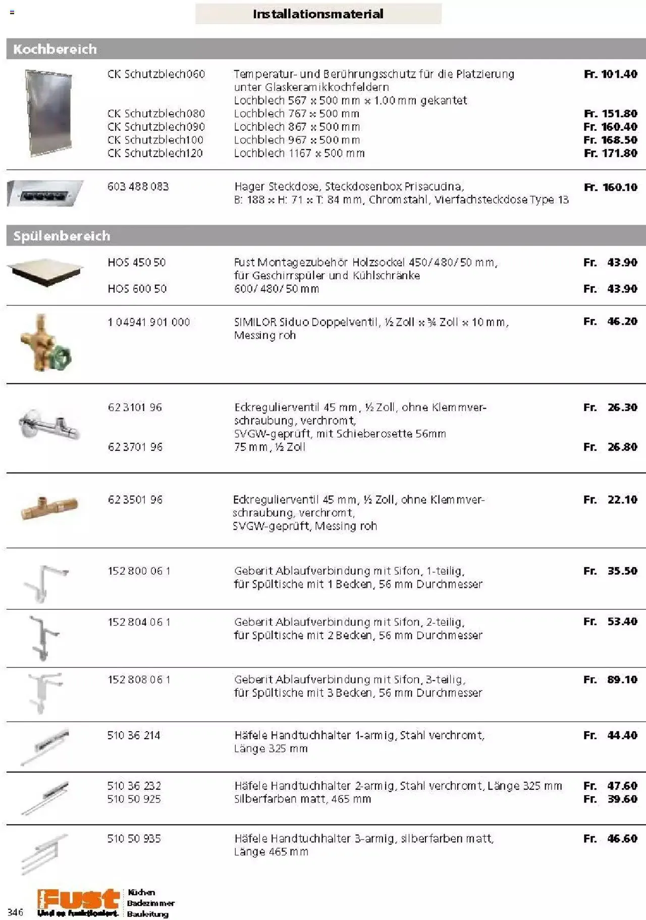 Fust Küchen- und Badezimmerprospekt von 4. März bis 31. Dezember 2024 - Prospekt seite  346