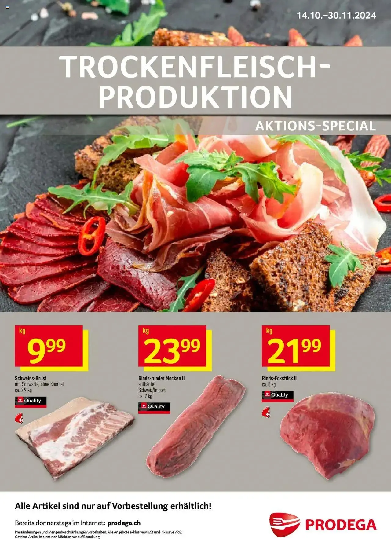 Prodega Aktionen Trockenfleisch-Produktion von 14. Oktober bis 30. November 2024 - Prospekt seite  1
