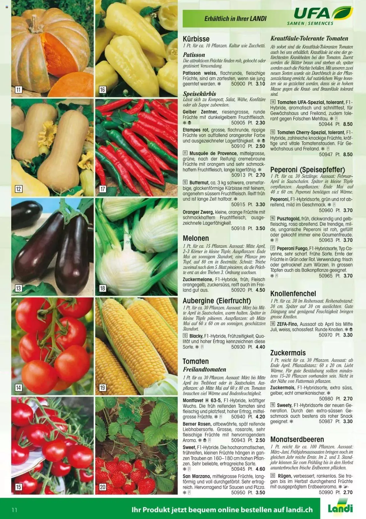 Landi - Gartensamenkatalog 2023 von 10. Januar bis 31. Dezember 2023 - Prospekt seite  11