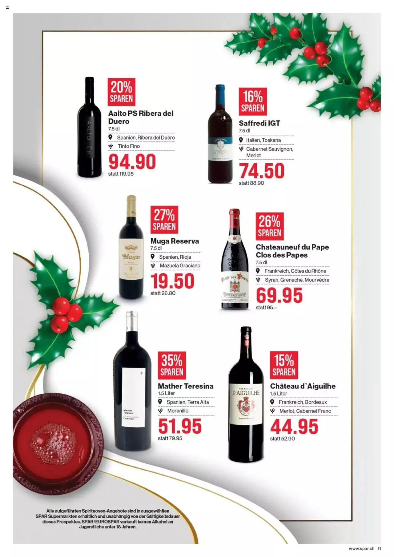 SPAR Aktionen Weihnachten von 7. Dezember bis 3. Januar 2024 - Prospekt seite  11