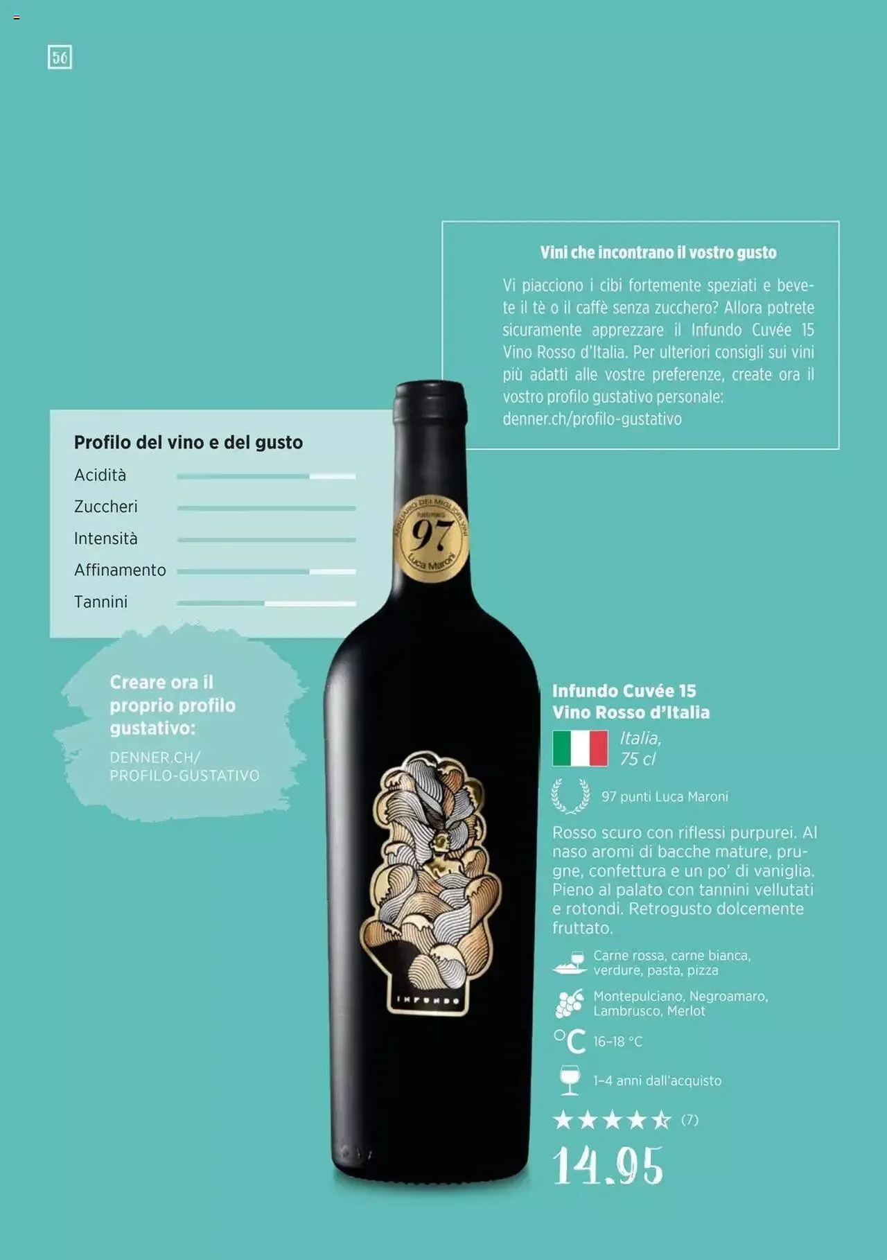 Denner Guida dei vini 2023 / 2024 IT von 11. September bis 31. Dezember 2023 - Prospekt seite  56