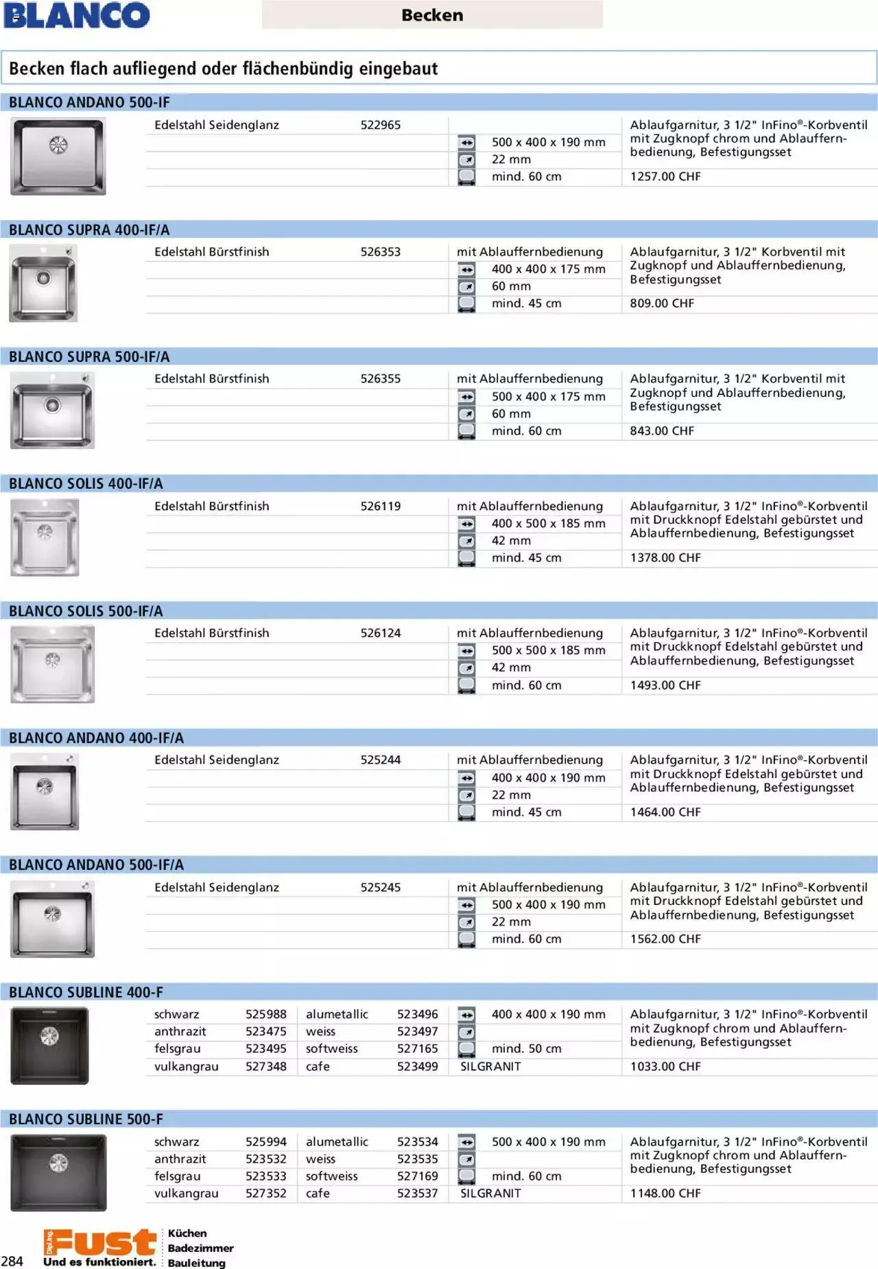 Fust - Küchenmagazin - Riesenauswahl von 22. Februar bis 31. Dezember 2023 - Prospekt seite  284