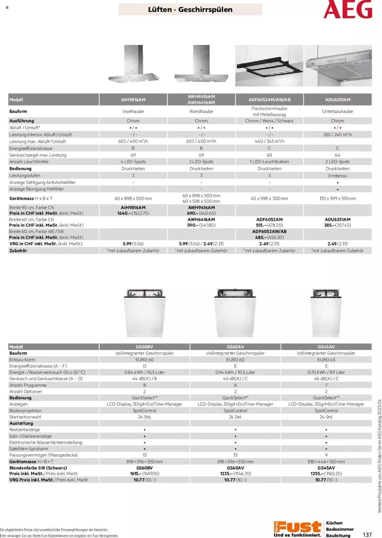 Fust - Küchenmagazin - Riesenauswahl von 22. Februar bis 31. Dezember 2023 - Prospekt seite  137