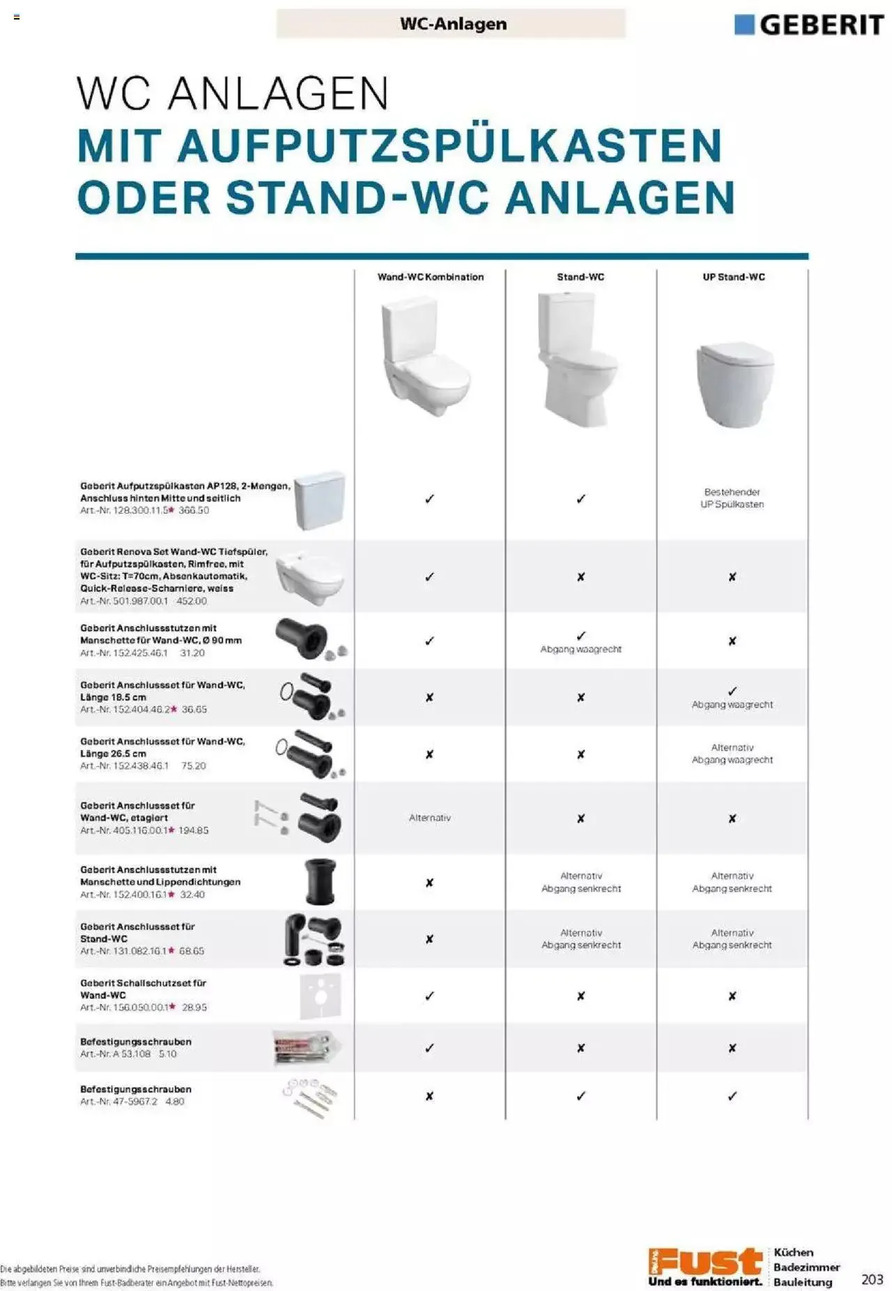 Fust Badezimmermagazin von 17. April bis 31. Dezember 2023 - Prospekt seite  203