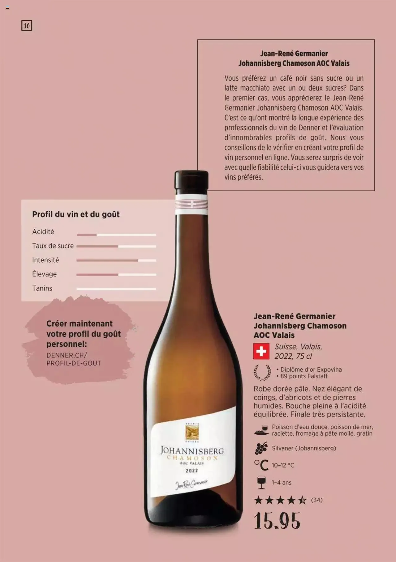 Denner Guide des vins 2023 /2024 FR von 11. September bis 31. Dezember 2024 - Prospekt seite 16