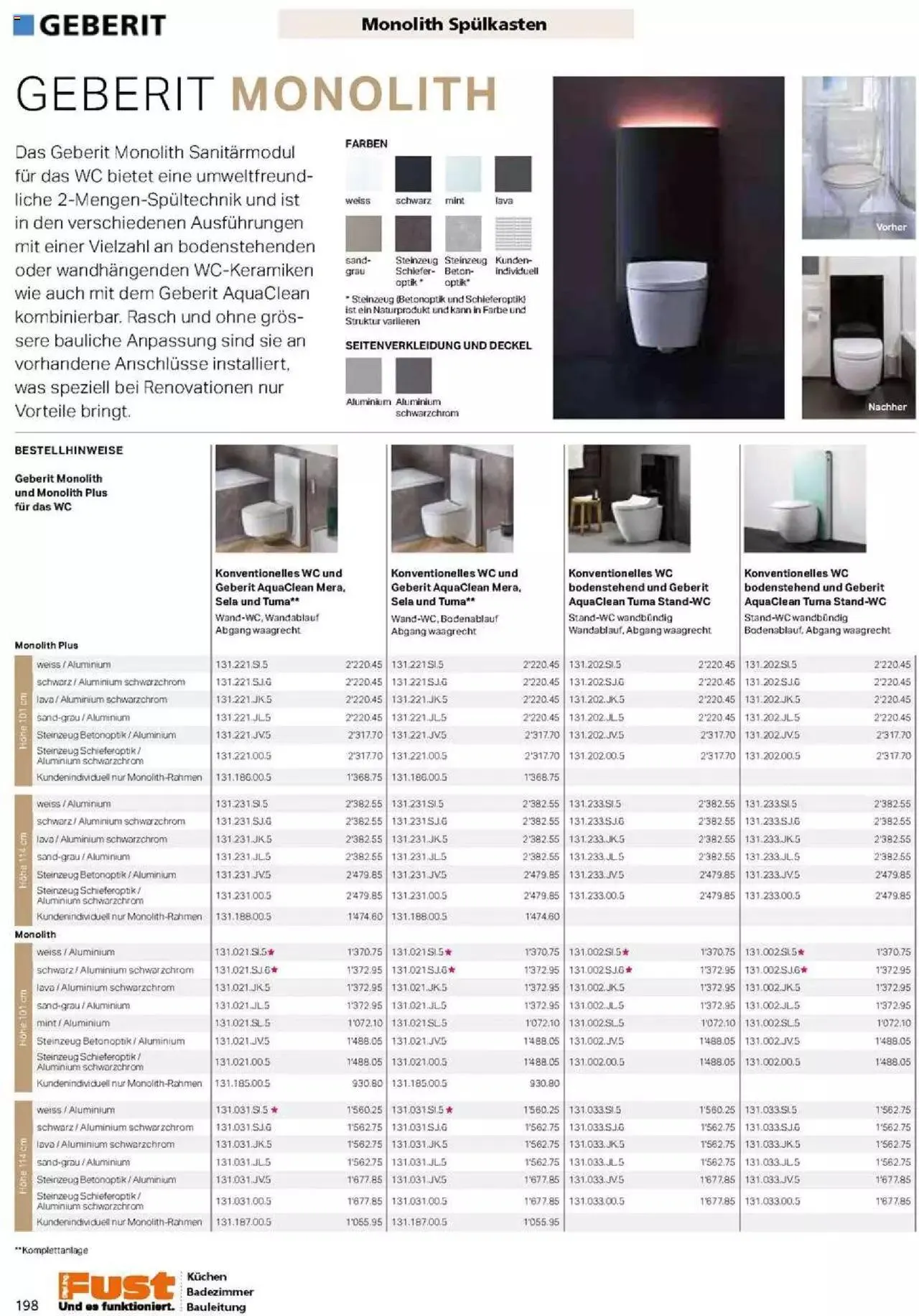Fust Badezimmermagazin von 17. April bis 31. Dezember 2023 - Prospekt seite  198