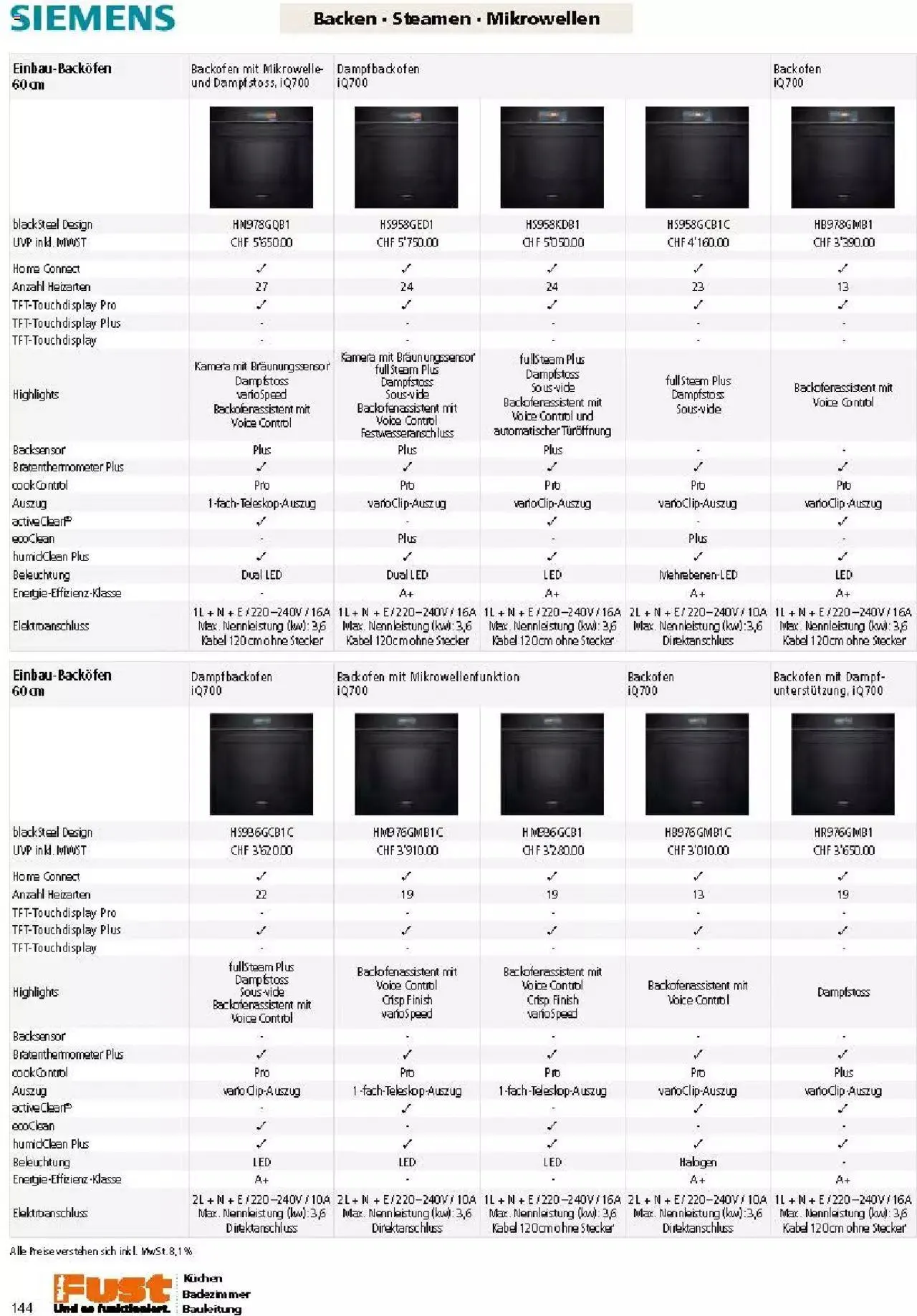 Fust Küchen- und Badezimmerprospekt von 4. März bis 31. Dezember 2024 - Prospekt seite  144
