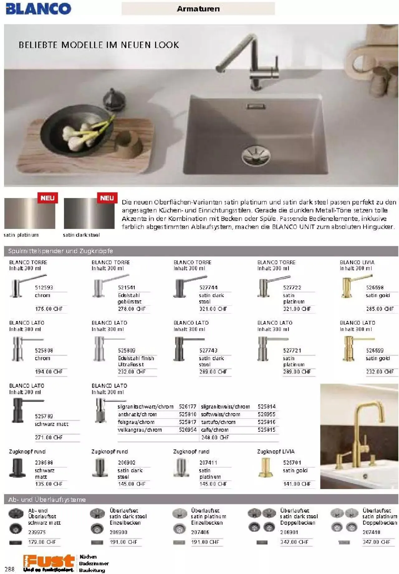 Fust Küchen- und Badezimmerprospekt von 4. März bis 31. Dezember 2024 - Prospekt seite  288