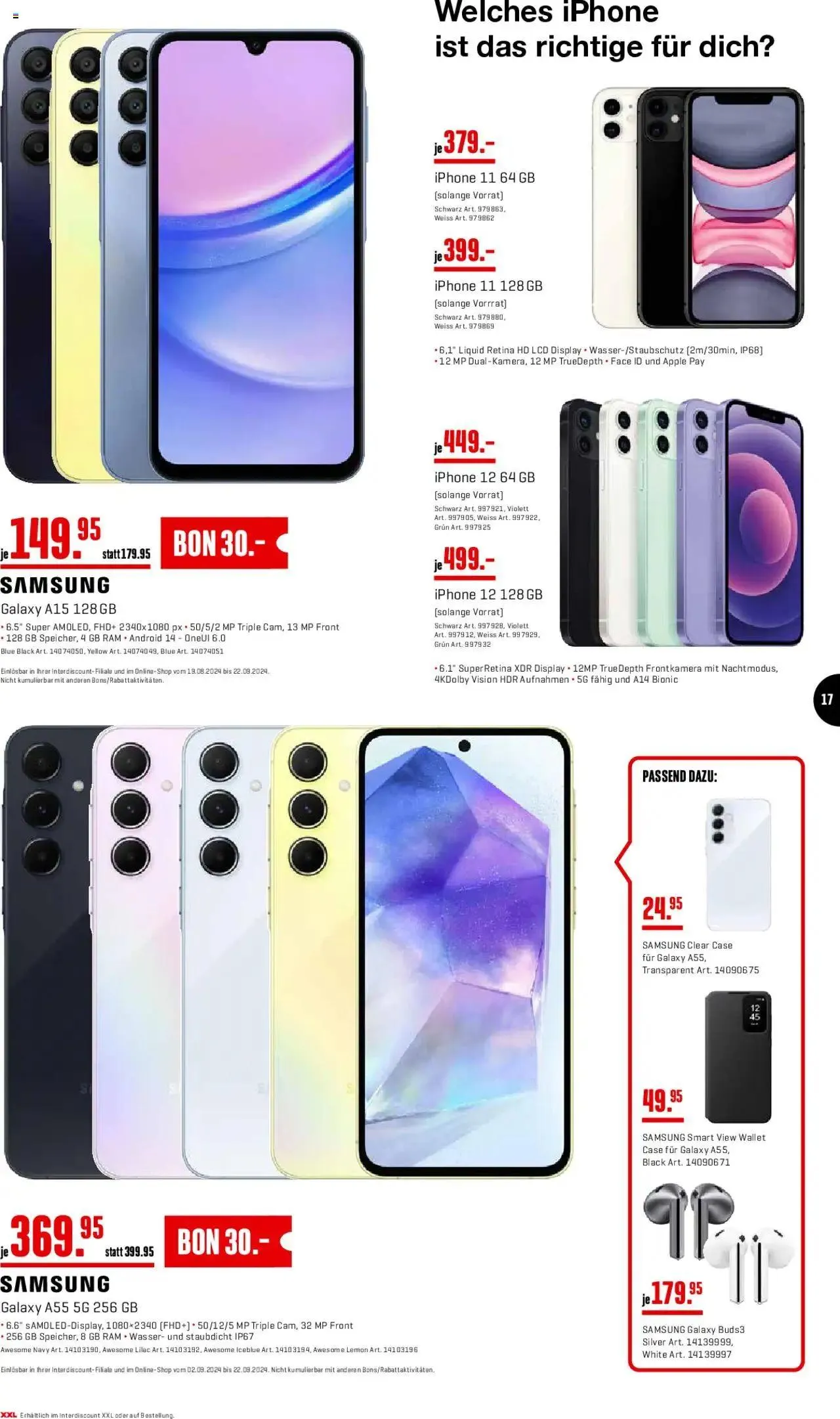 Interdiscount Mobile Prospekt von 9. September bis 22. September 2024 - Prospekt seite  17