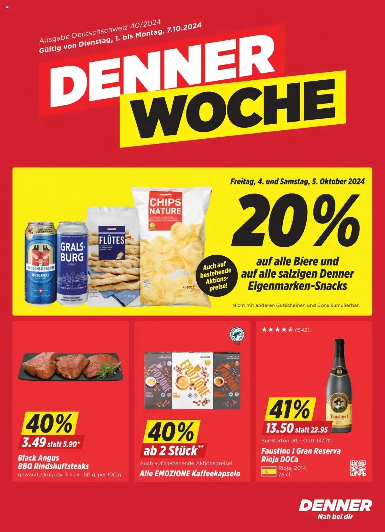 Denner Aktionen von 1. Oktober bis 7. Oktober 2024 - Prospekt seite  1