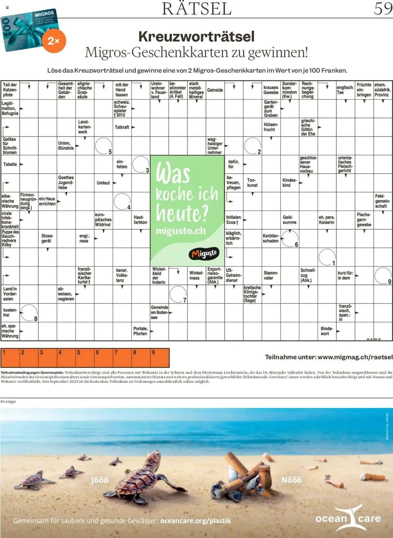 Migros - Magazin von 23. September bis 29. September 2024 - Prospekt seite  59