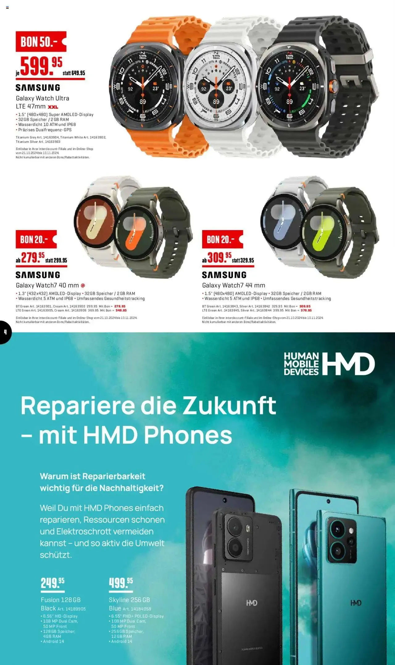 Interdiscount Mobile Prospekt von 21. Oktober bis 10. November 2024 - Prospekt seite  4