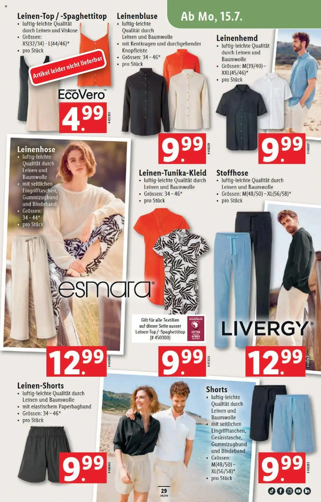 Lidl Aktionen von 11. Juli bis 17. Juli 2024 - Prospekt seite 29