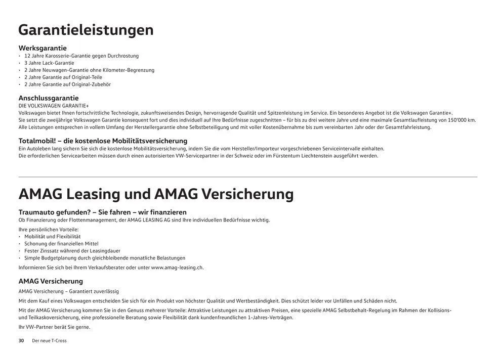 Der T-Cross von 16. Januar bis 31. Dezember 2024 - Prospekt seite  30