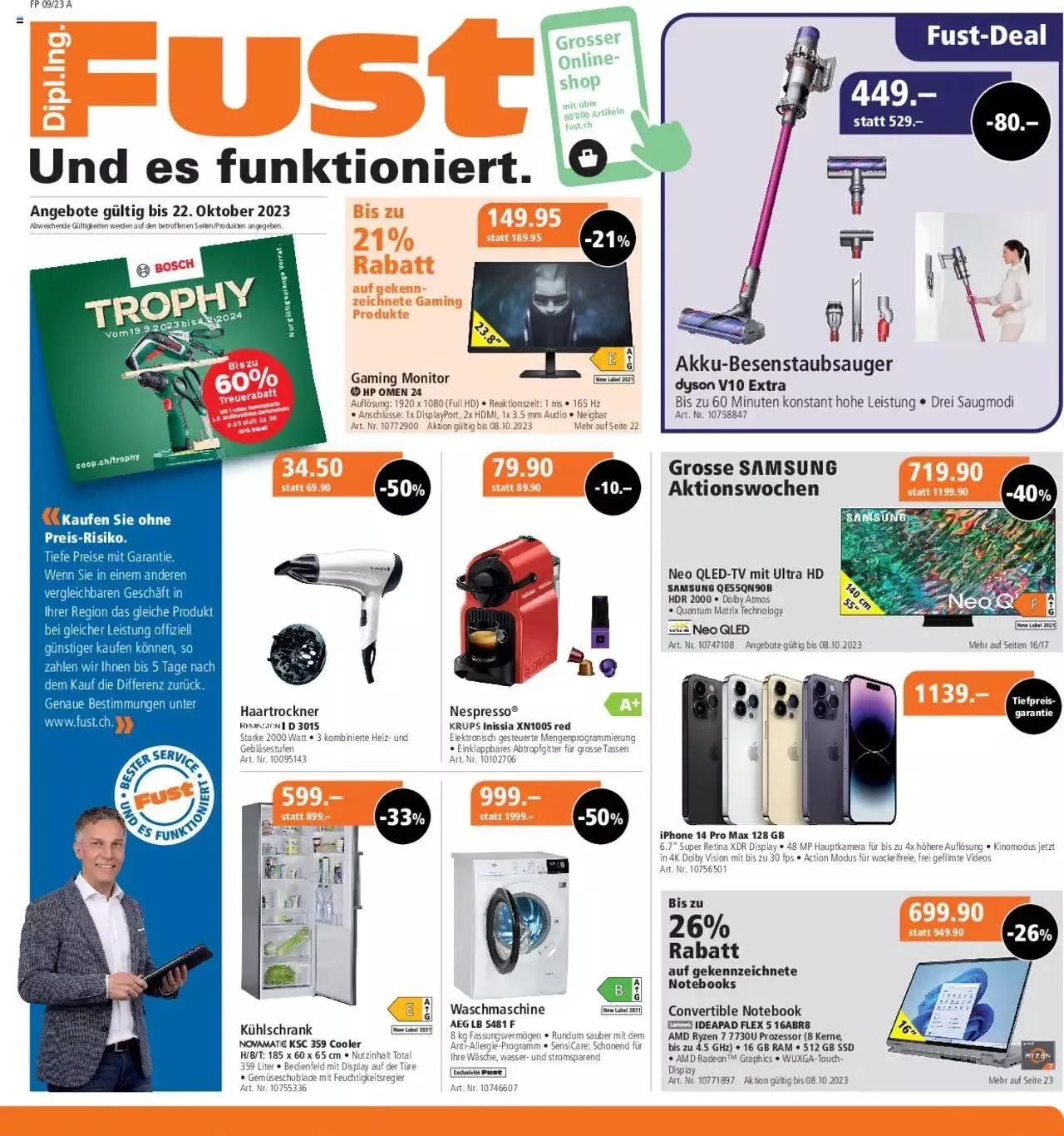 Fust Aktionen von 25. September bis 22. Oktober 2023 - Prospekt seite  1