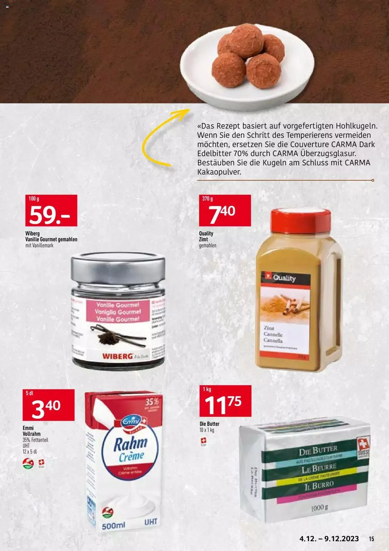 Prodega Aktionen Bäckerei von 4. Dezember bis 9. Dezember 2023 - Prospekt seite 15