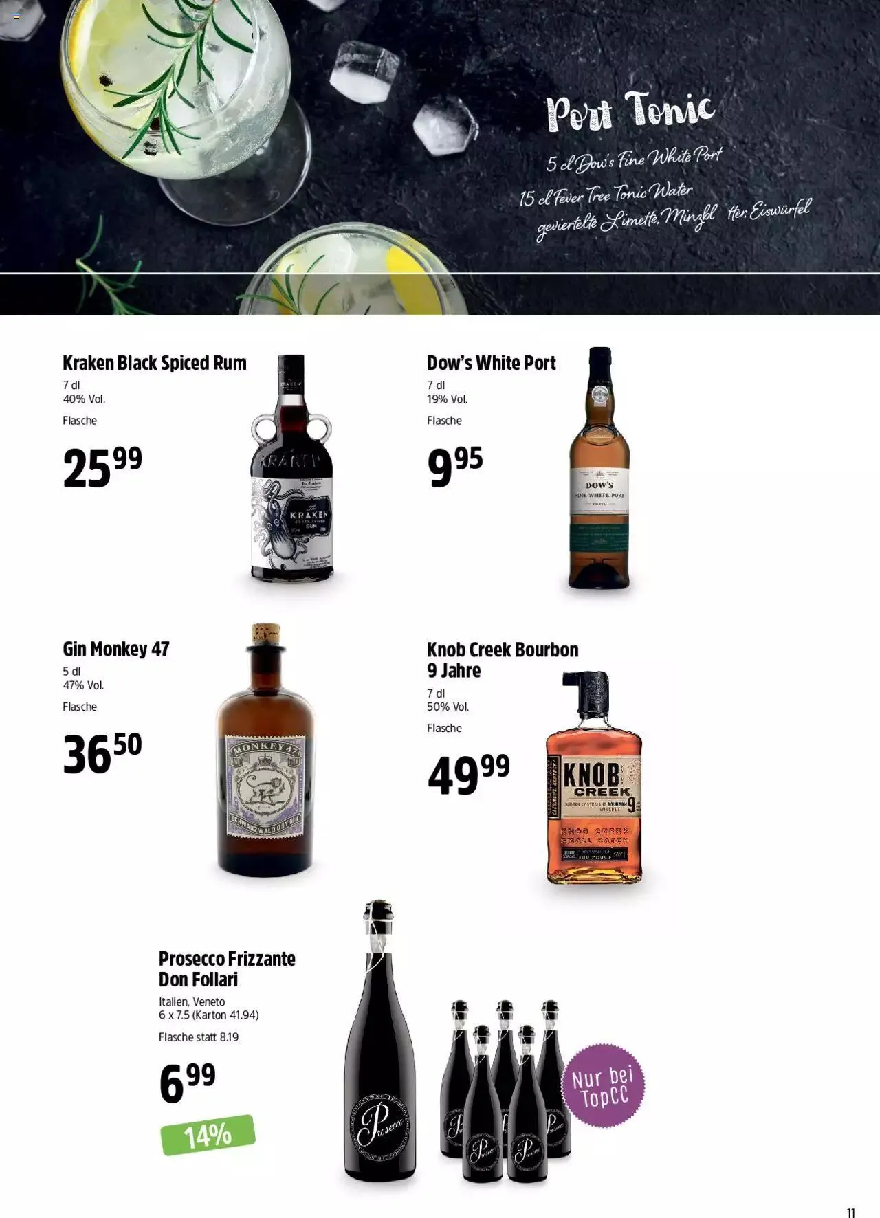 TopCC Aktionen Cocktails von 11. September bis 31. Dezember 2023 - Prospekt seite 11