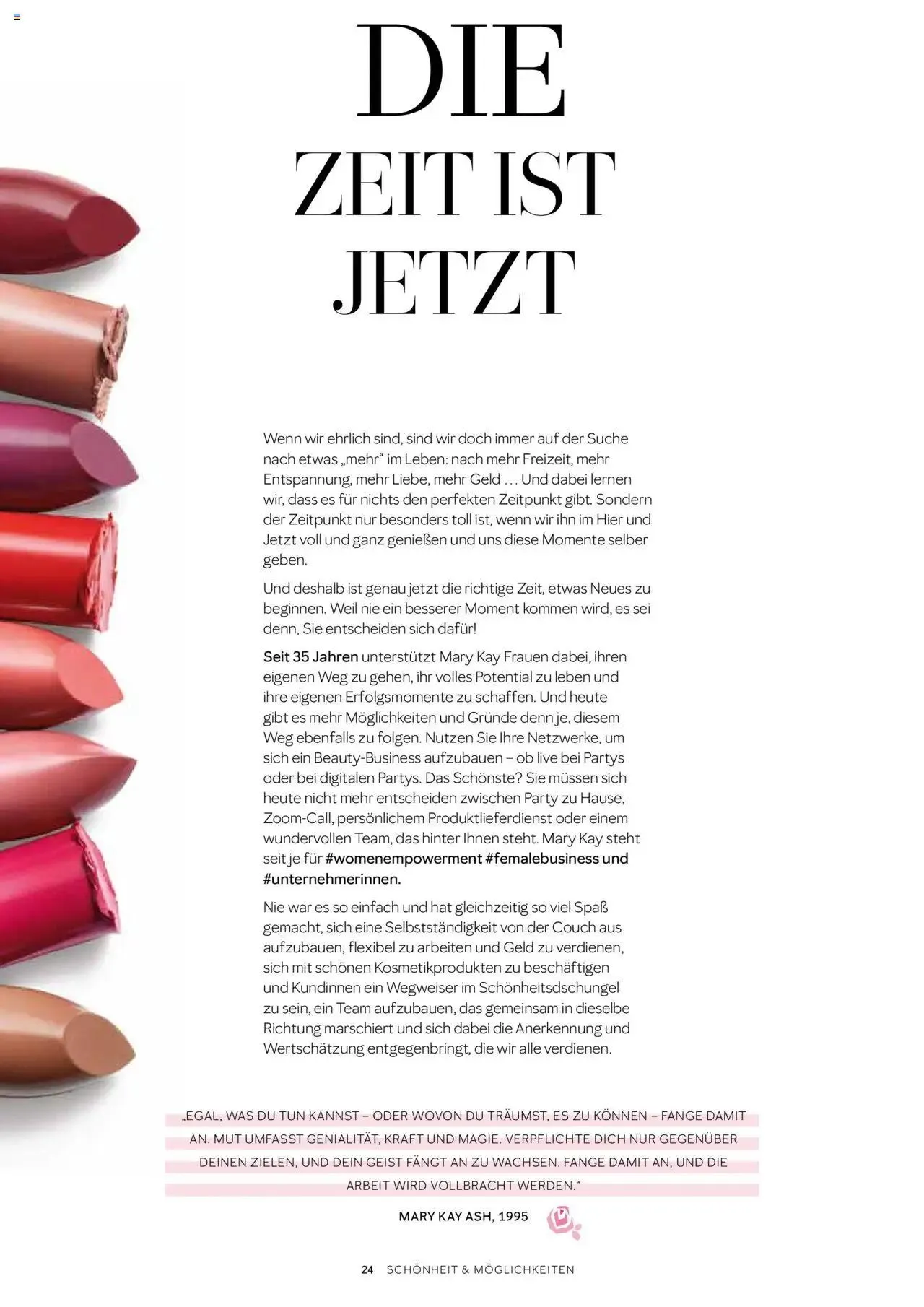 Mary Kay Aktionen Schönheit & Möglichkeiten von 18. Oktober bis 31. Dezember 2024 - Prospekt seite 24