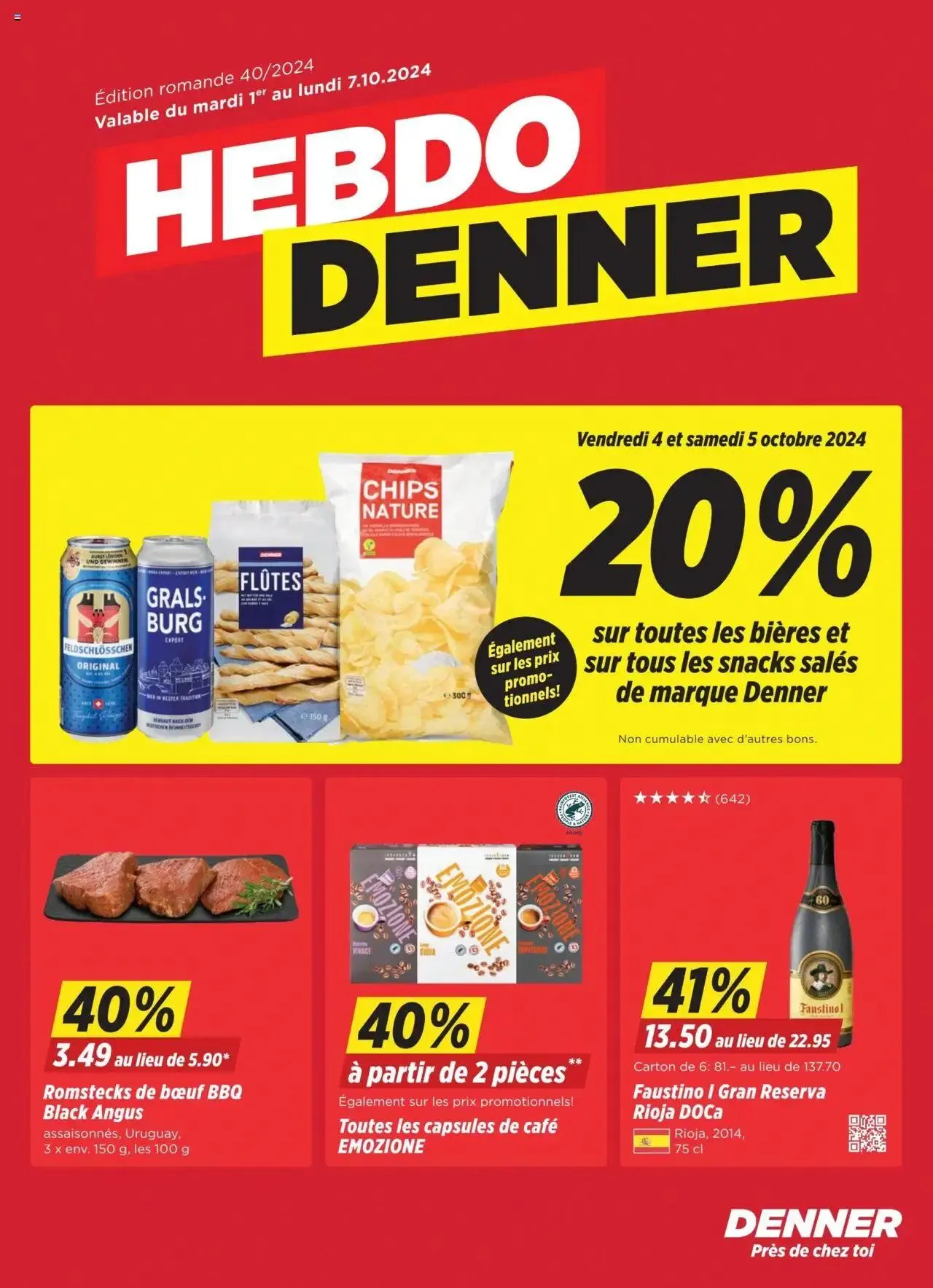 Denner Aktionen FR von 1. Oktober bis 7. Oktober 2024 - Prospekt seite  1