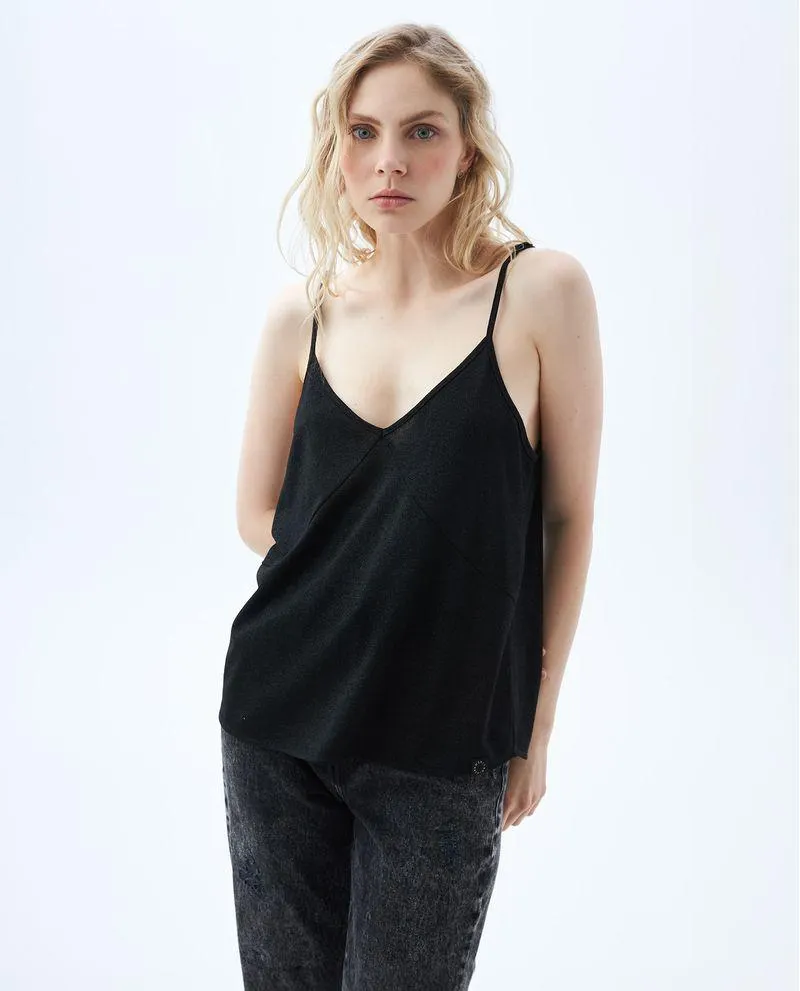 Camiseta con efecto brillante para mujer