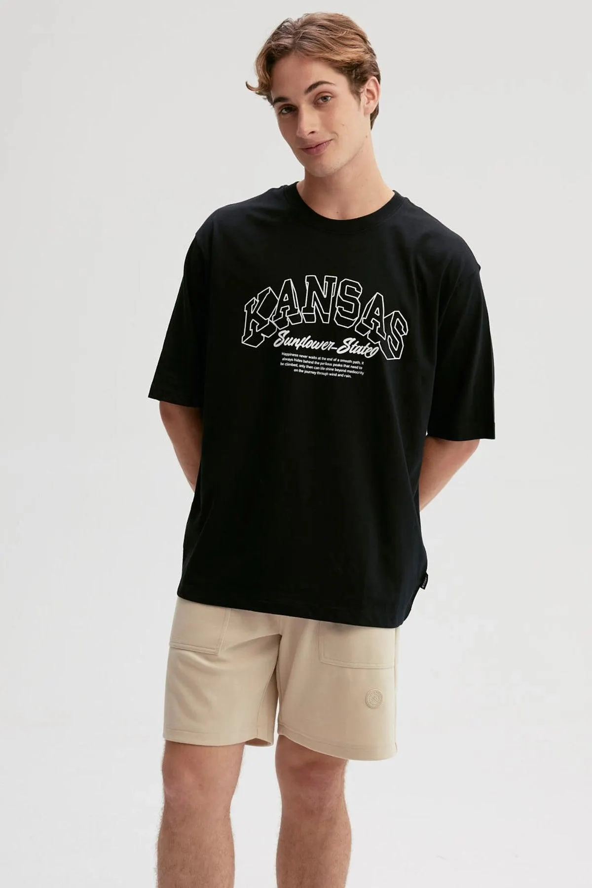 Polera Hombre Print Central Negro