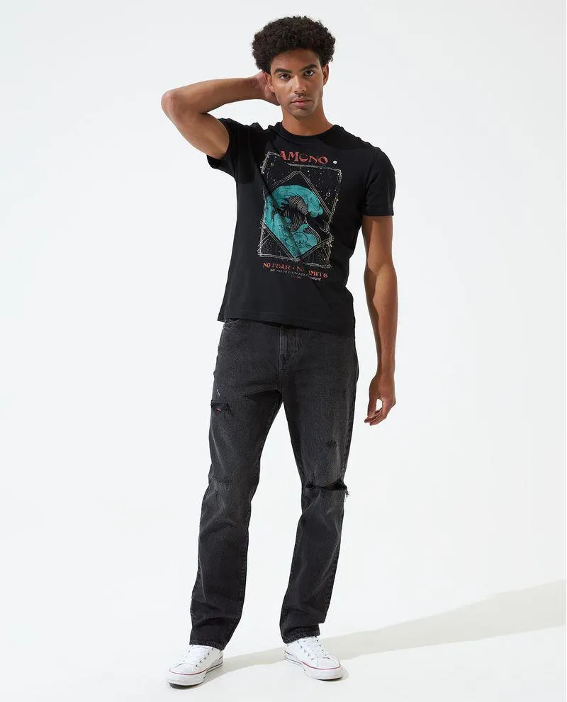 Jean gris con detalle en bosillos para hombre