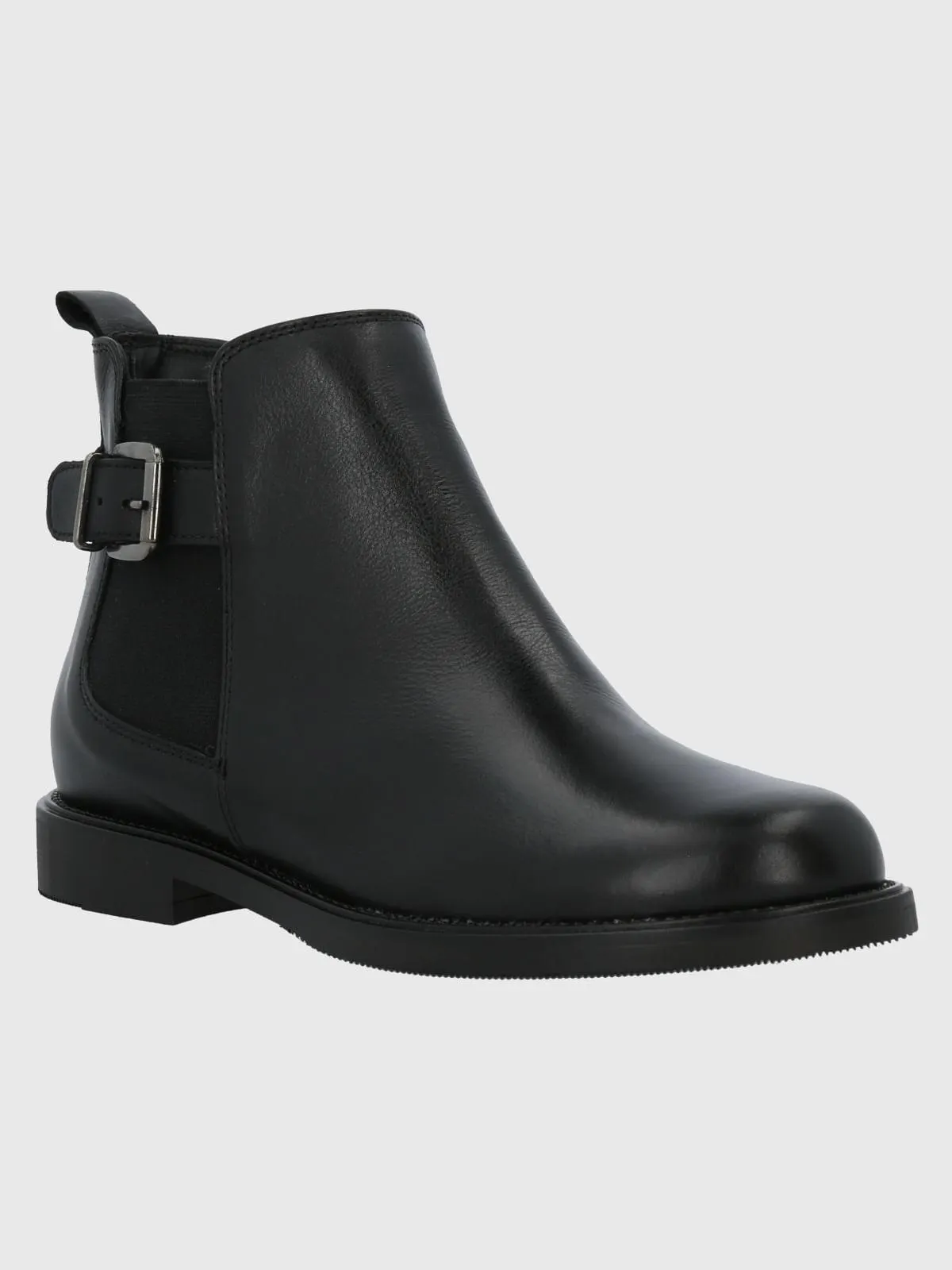 Botin Cuero Mujer Fey Negro Hush Puppies